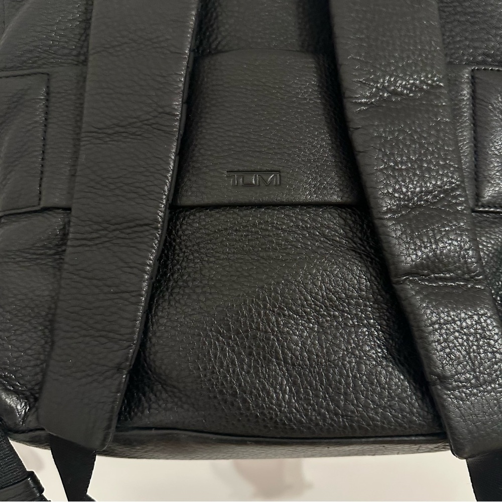 Tumi Black Leather Backpack - Picture 5 of 6